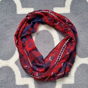 Scarf4you Red/Blue Patterned Infinity Scarf